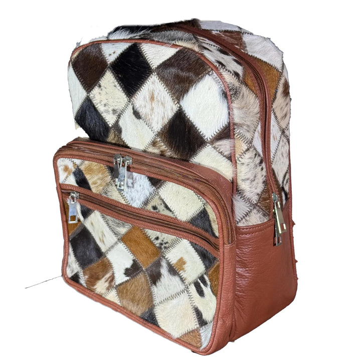 Cow Hairon Leather Backpack Rustic Chic Western Style