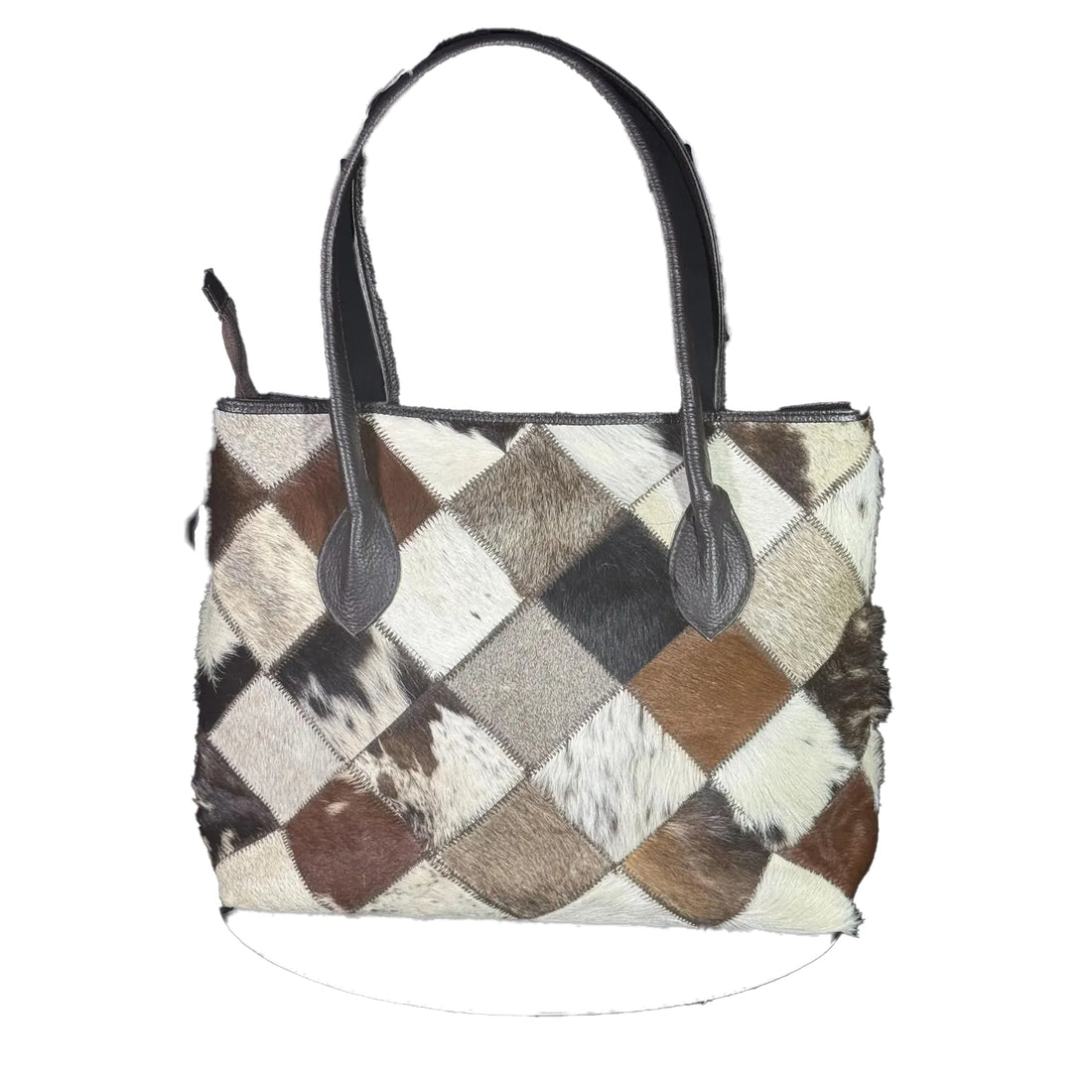 Cow Hairon Leather Tote Bag Western Patchwork Bohemian Handbag3