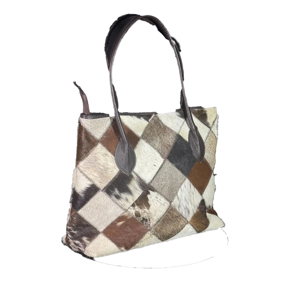 Cow Hairon Leather Tote Bag Western Patchwork Bohemian Handbag3