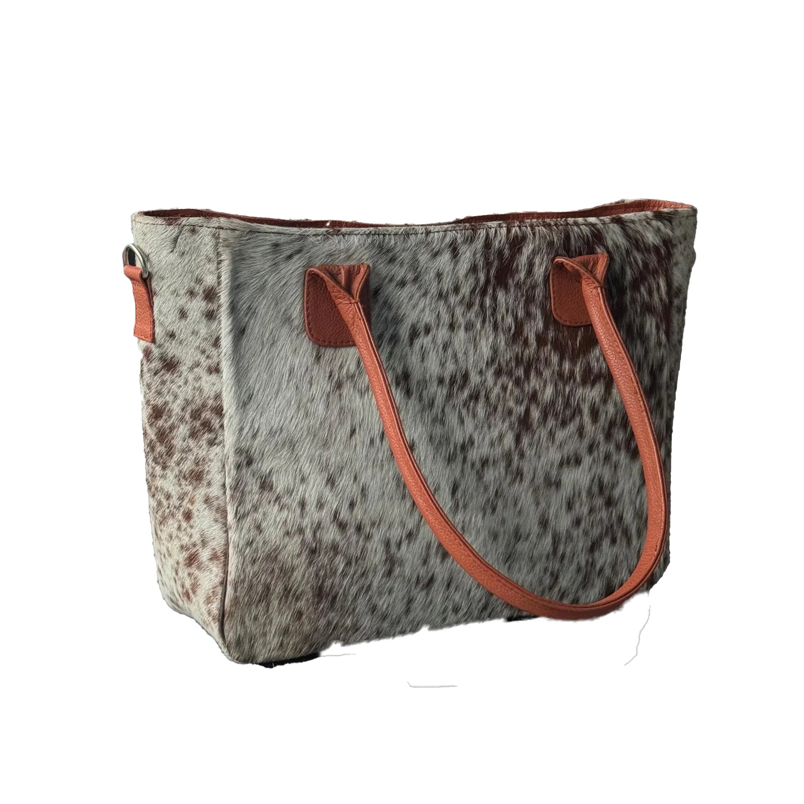Cowhide Leather Tote Bag Western Style Hair-on Handbag