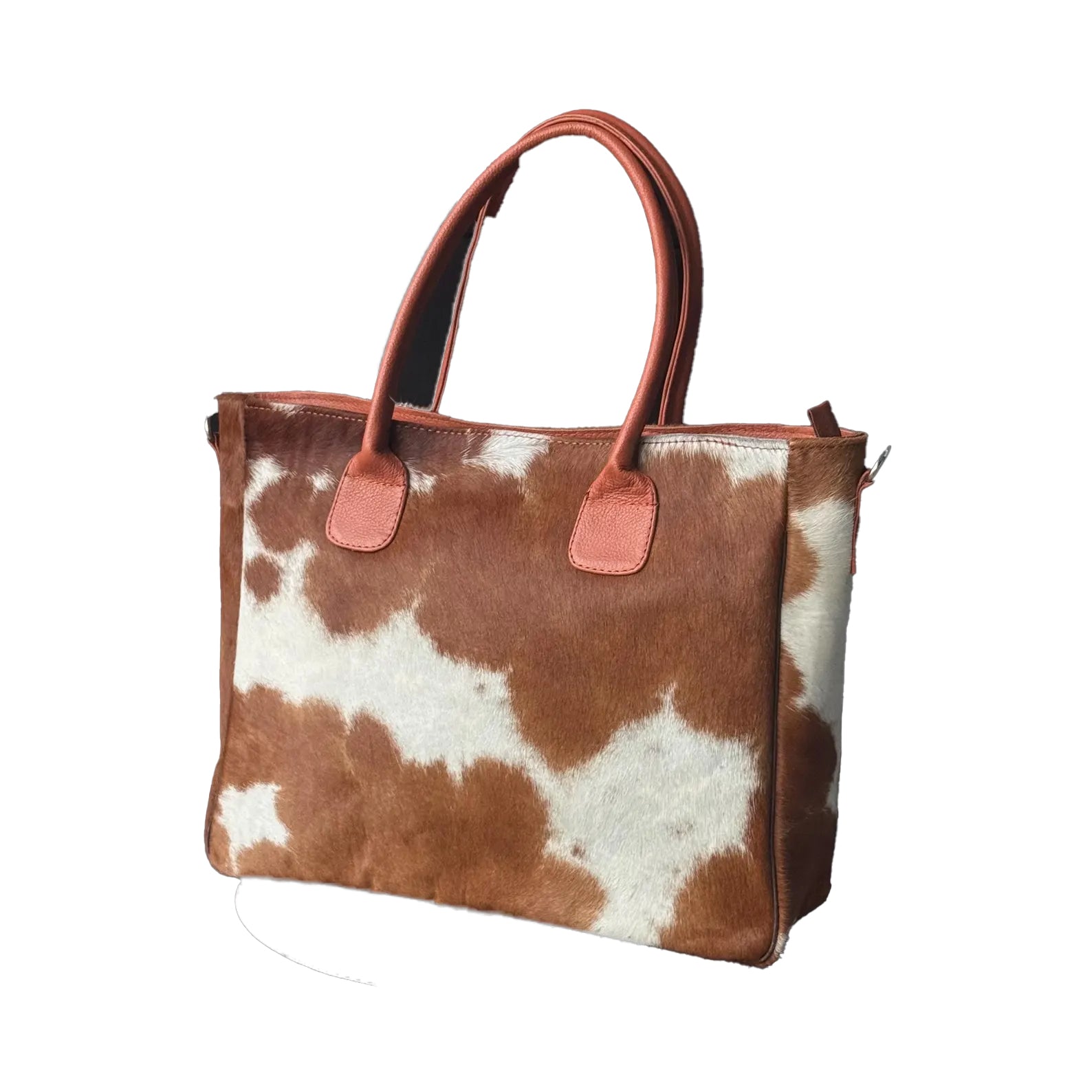 Cowhide Leather Tote Bag Western Style Hair-on Handbag6