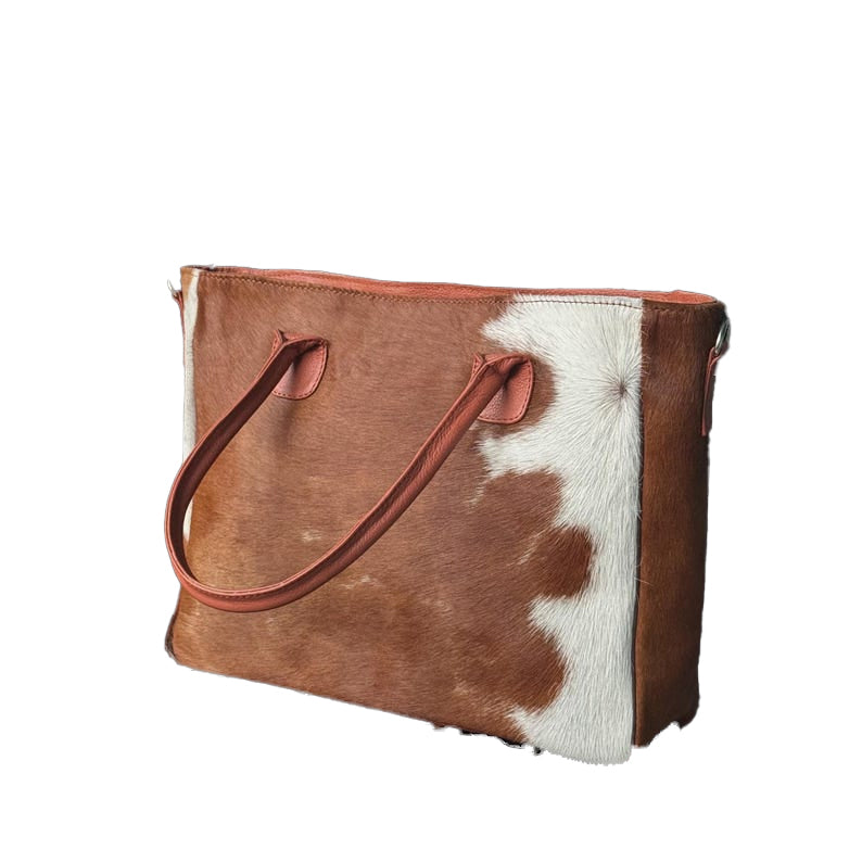 Cow Hairon Leather Tote Bag Western Style Bohemian Handbag