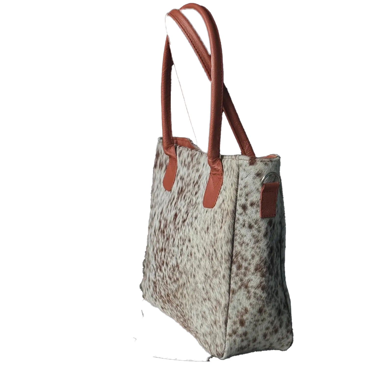 Cowhide Leather Tote Bag Western Style Hair-on Handbag