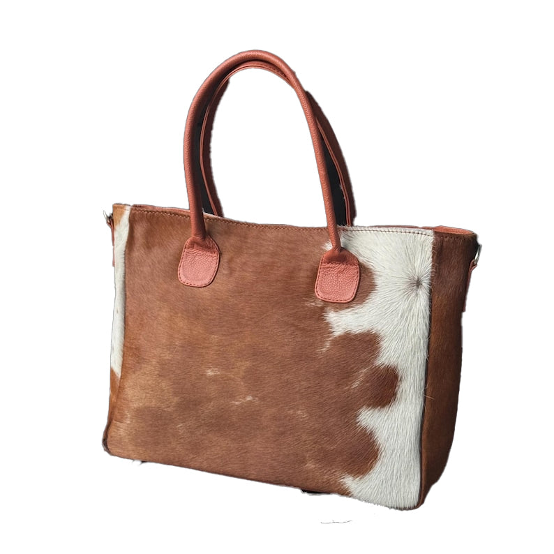 Cow Hairon Leather Tote Bag Western Style Bohemian Handbag