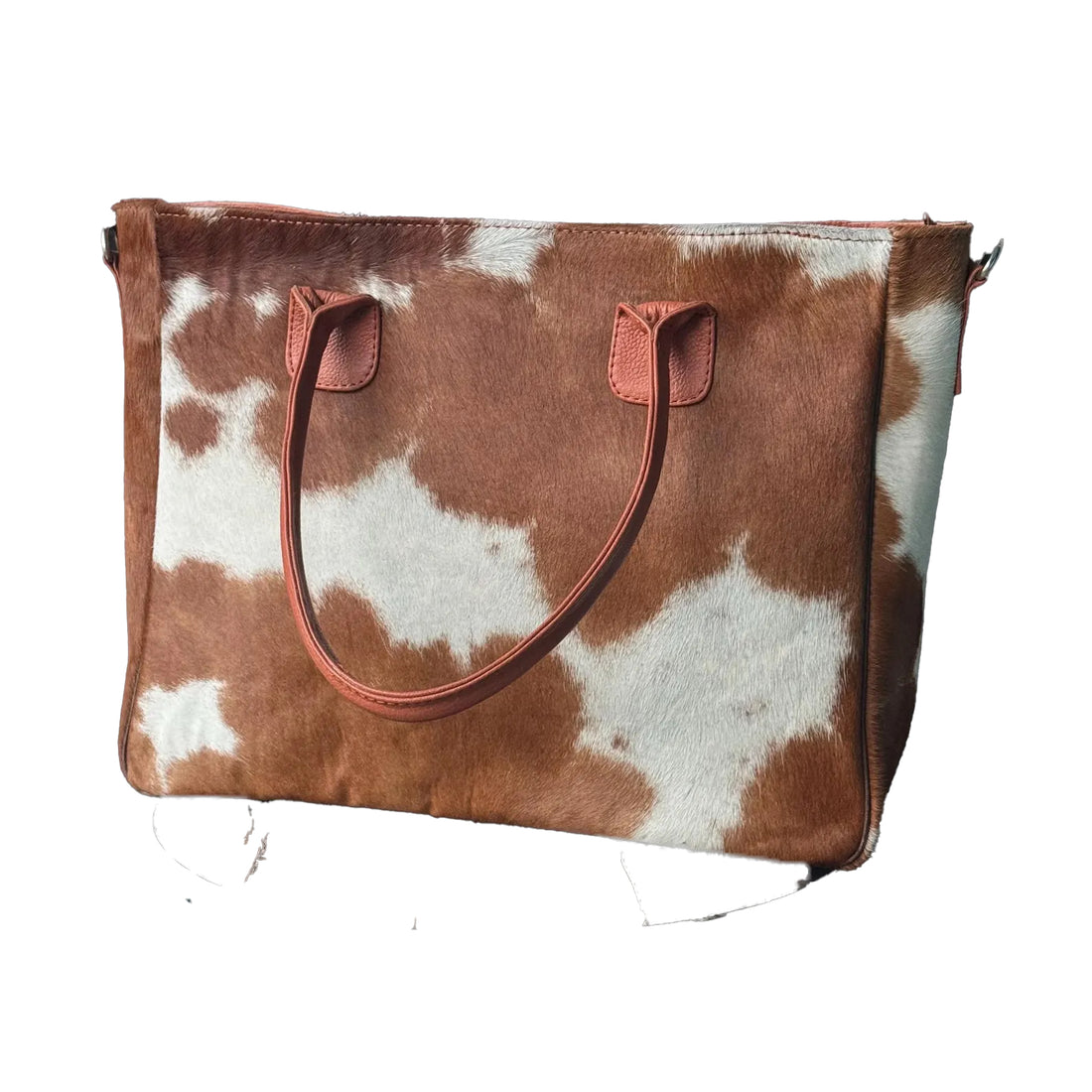 Cowhide Leather Tote Bag Western Style Hair-on Handbag6