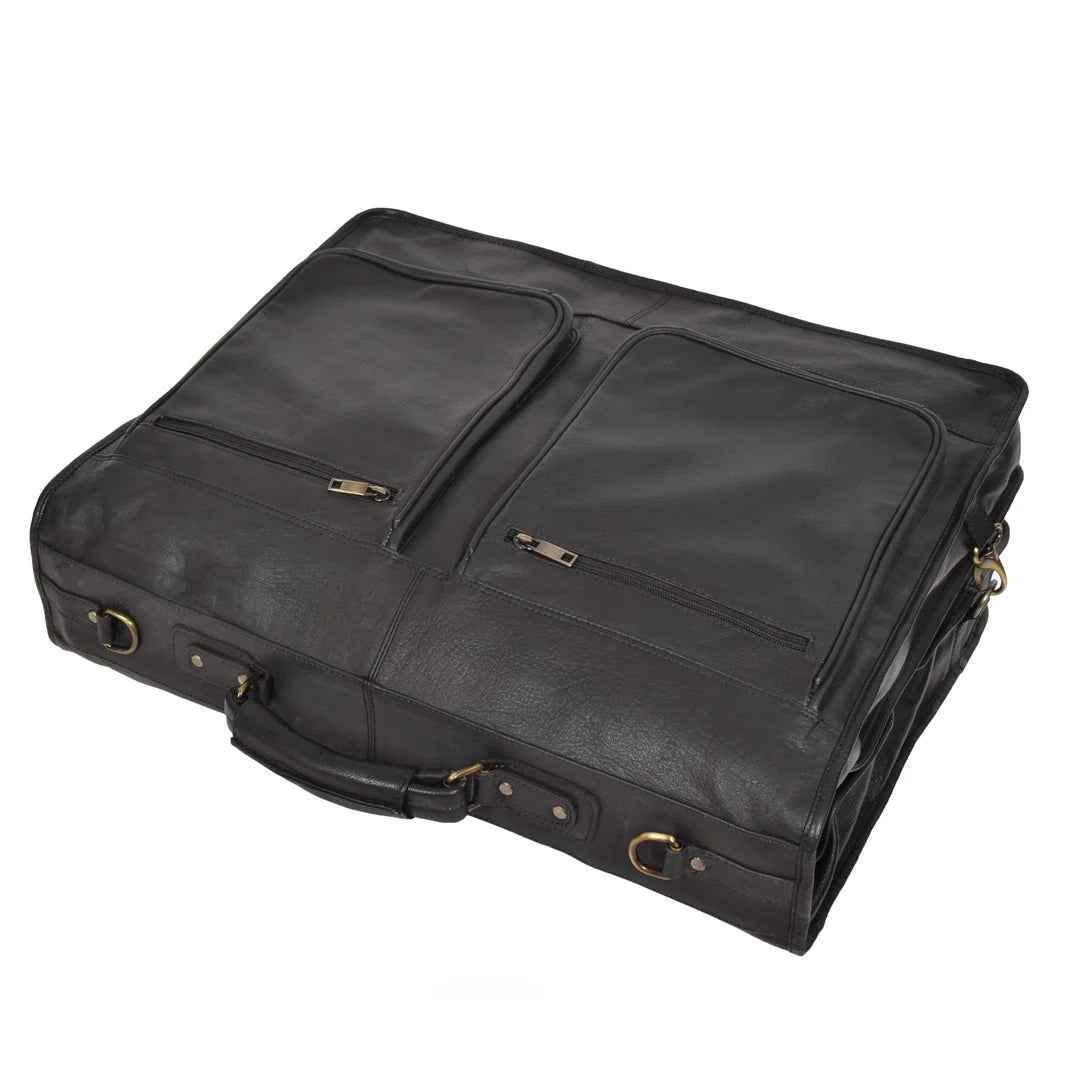 Travel Weekend Leather Suit Carrier Canico Black
