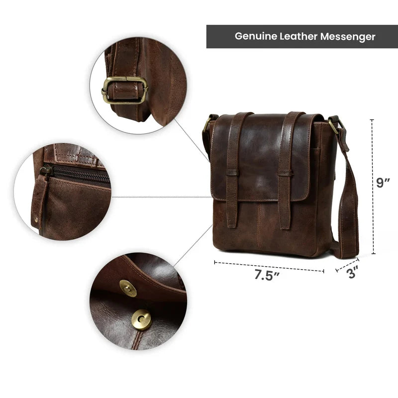 Side Leather Messenger Bag