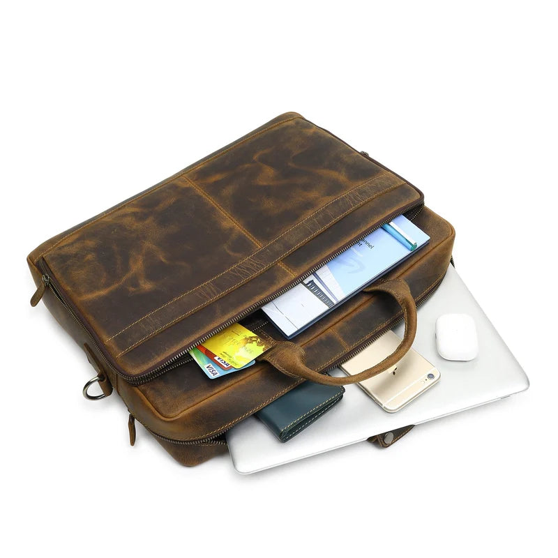 European Hunter Leather Briefcase