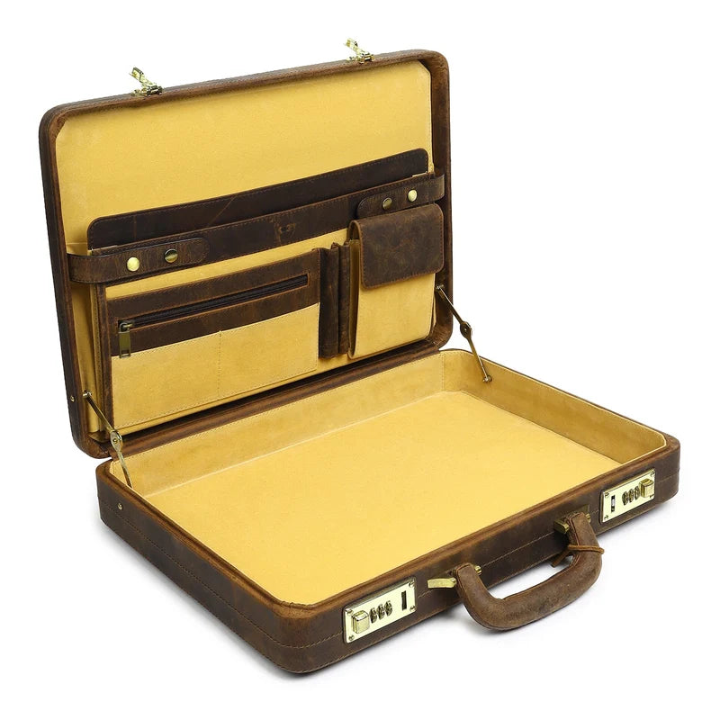 Hunter Leather Office Travel Suitcase