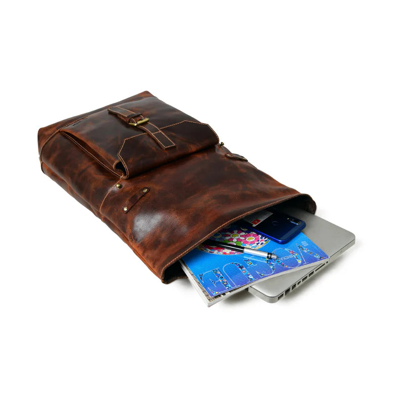 Brown Saddleback Backpack- Roll Top (Copy)