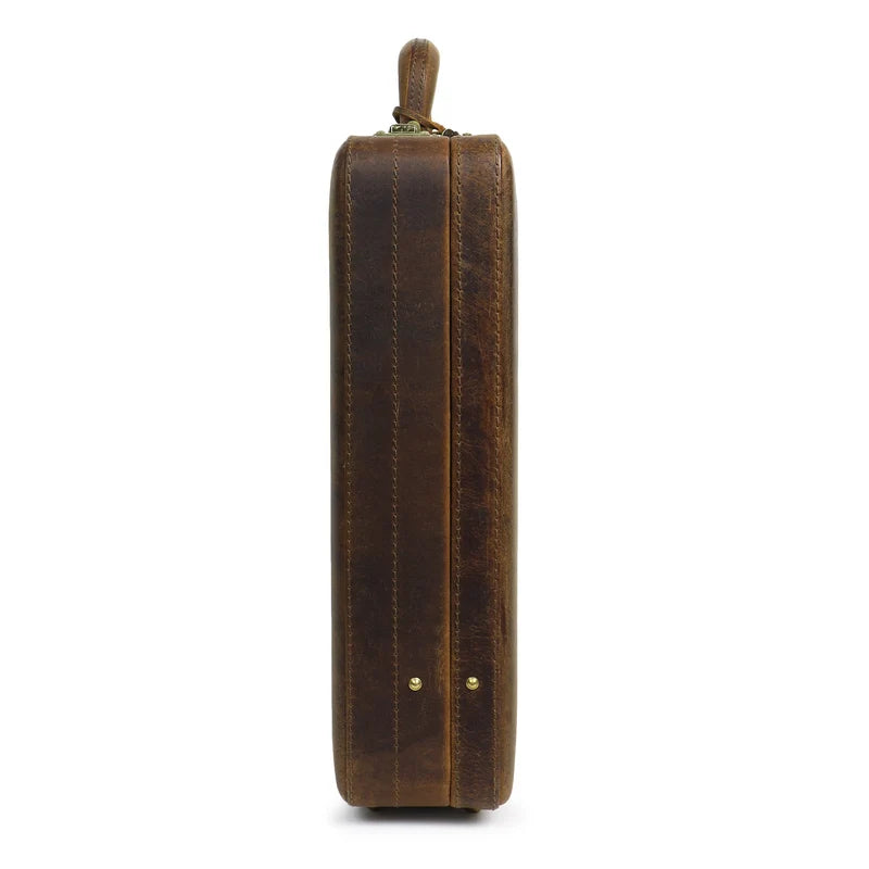 Hunter Leather Office Travel Suitcase