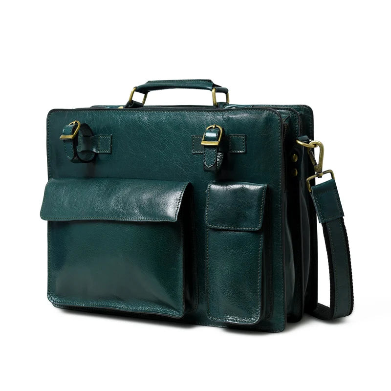 Tuscany Italian Leather Briefcase, Black