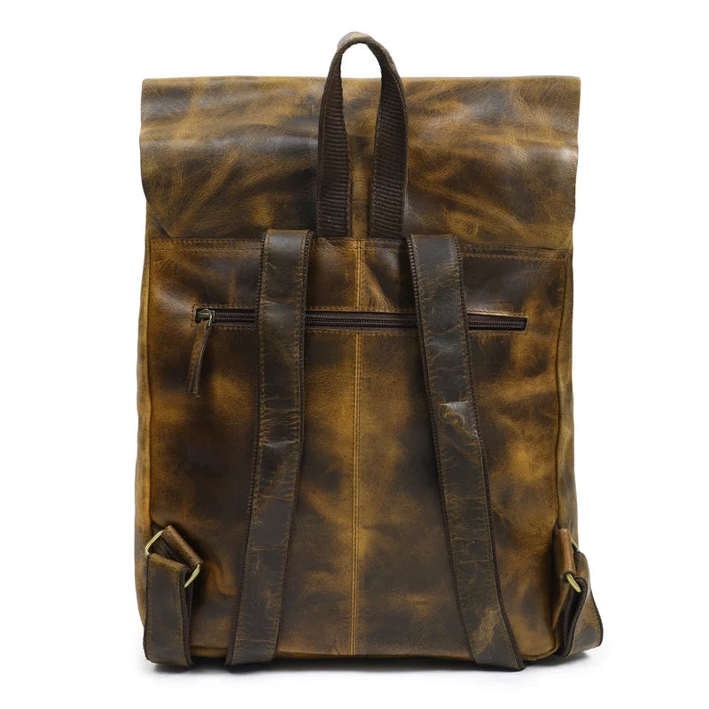 Rustic Vintage Leather Office Backpack