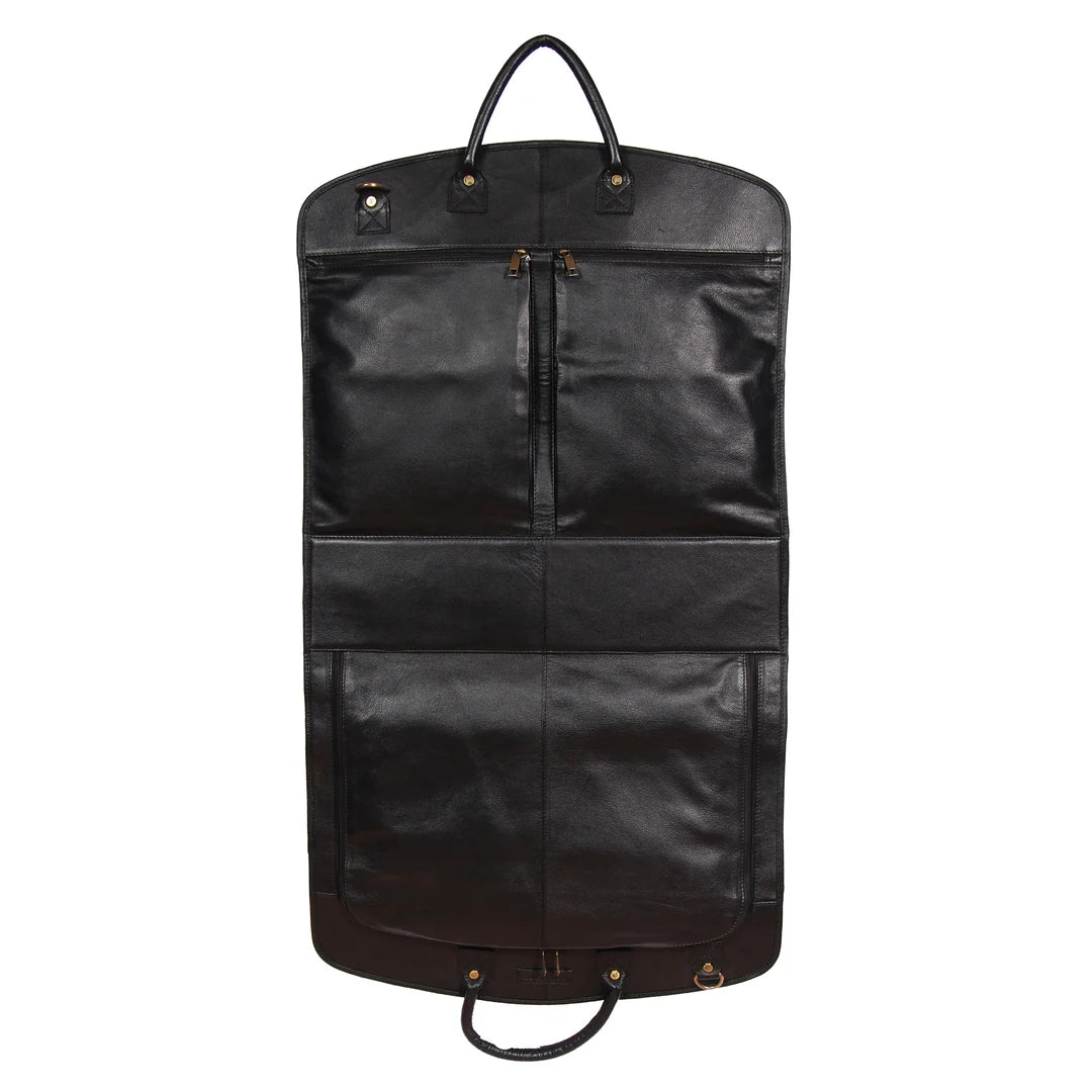 Real Leather Suit  Dress Carrier HOL933 Black