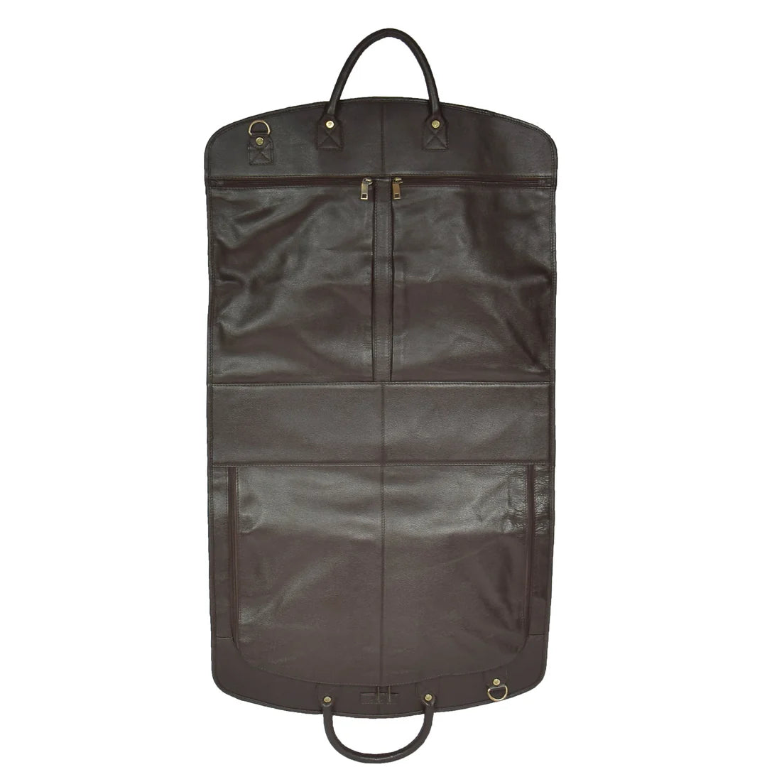 Real Leather Suit  Dress Carrier HOL933 Brown