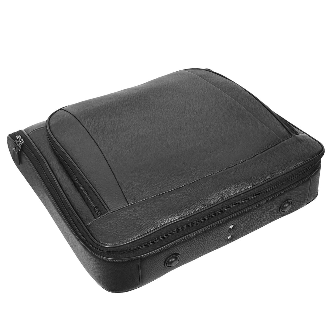 Real Leather Large Size Travel Garment Suit Carrier Bag Narok Black
