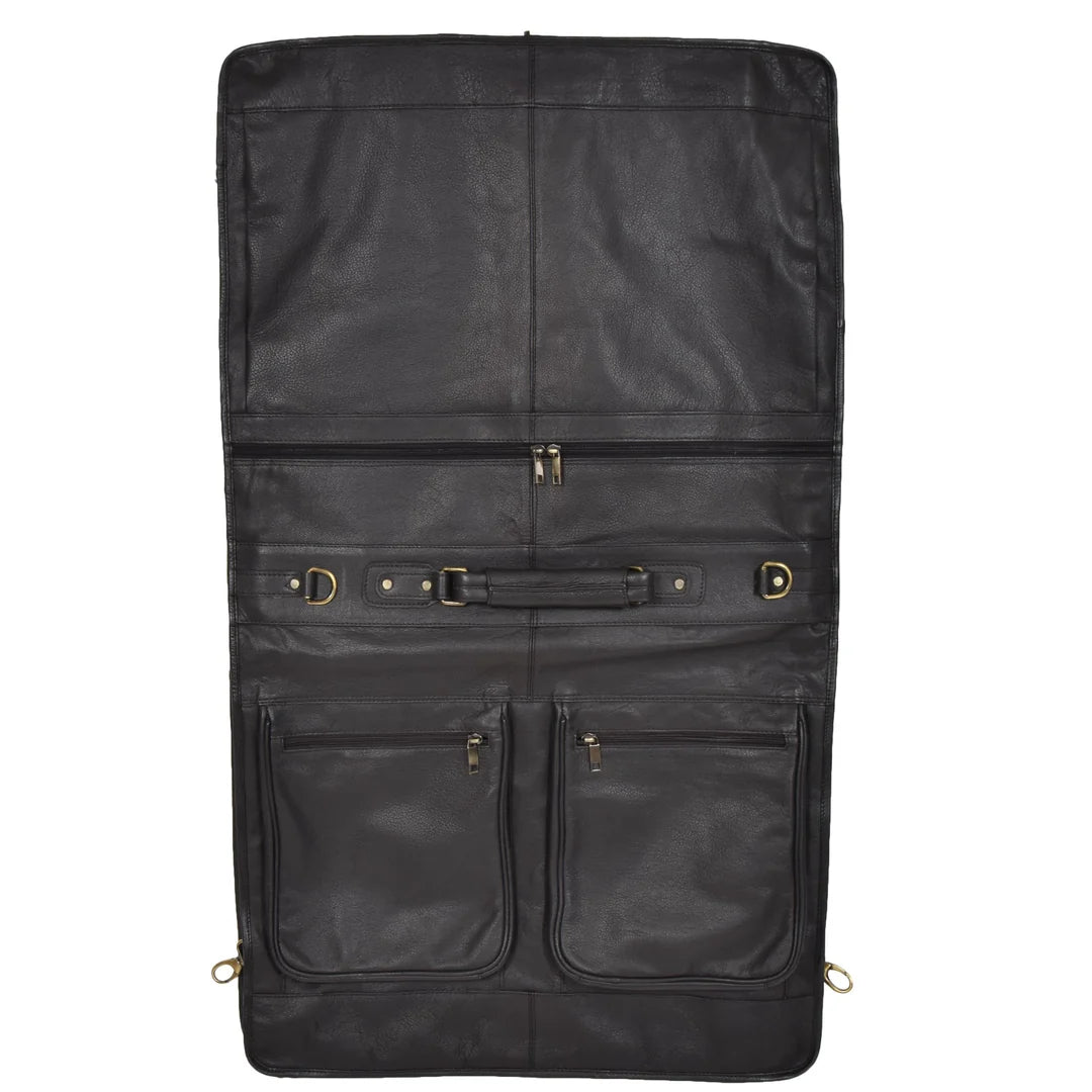 Travel Weekend Leather Suit Carrier Canico Black