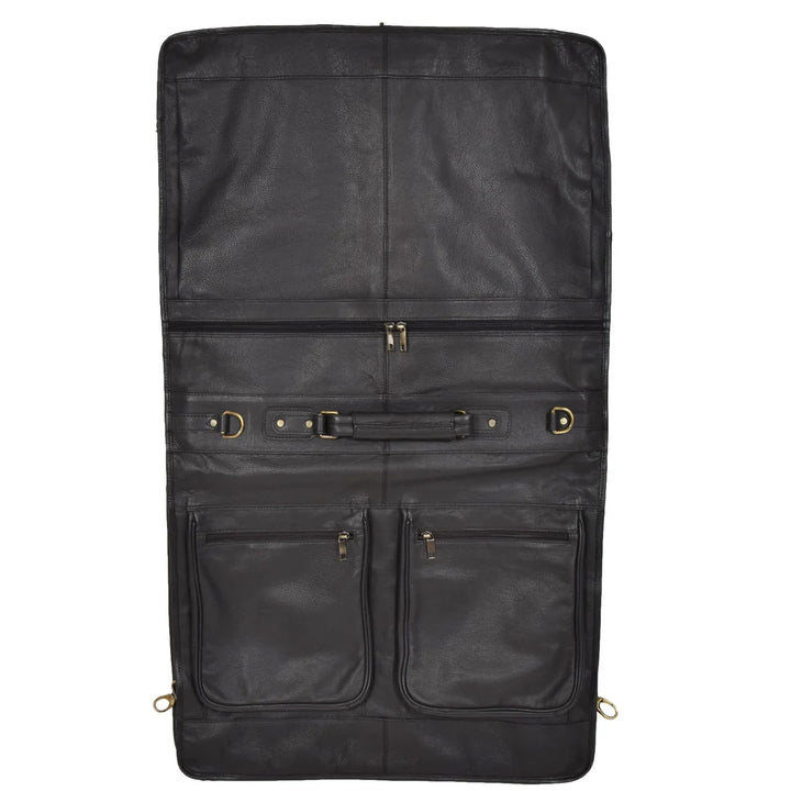 Travel Weekend Leather Suit Carrier Canico Black