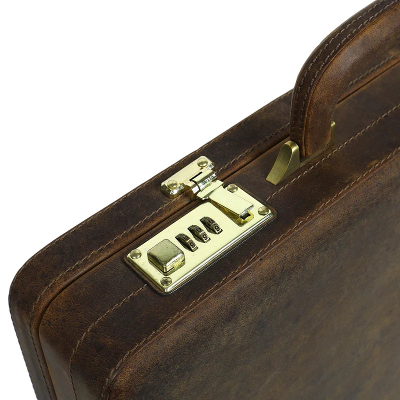 Hunter Leather Office Travel Suitcase