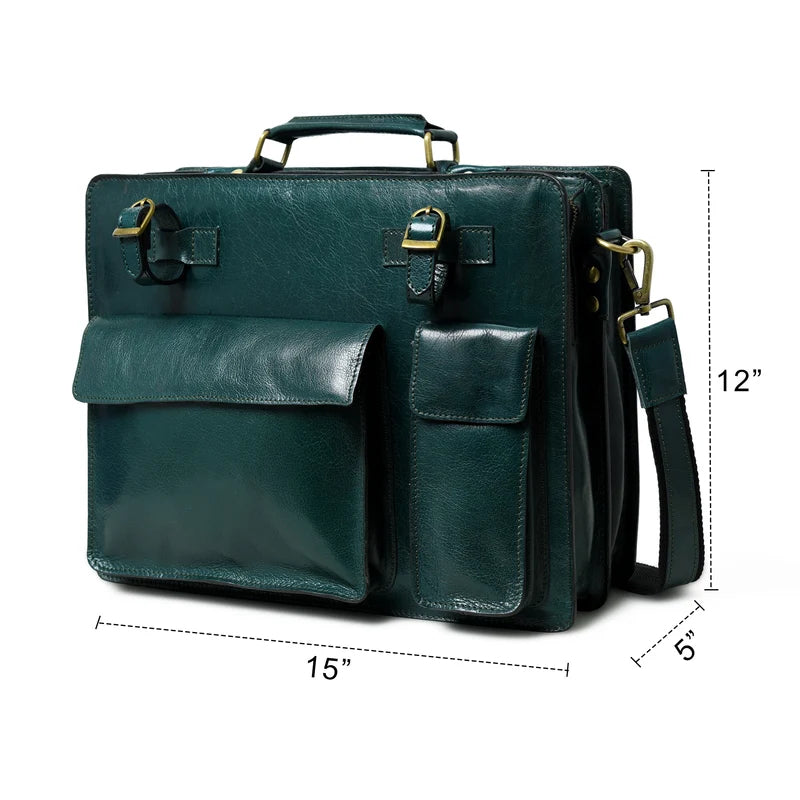 Tuscany Italian Leather Briefcase, Black
