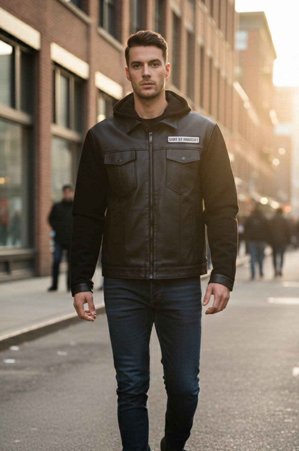 Fashion (SOA) Sons of Anarchy Hoodie Style Black Men's Jacket