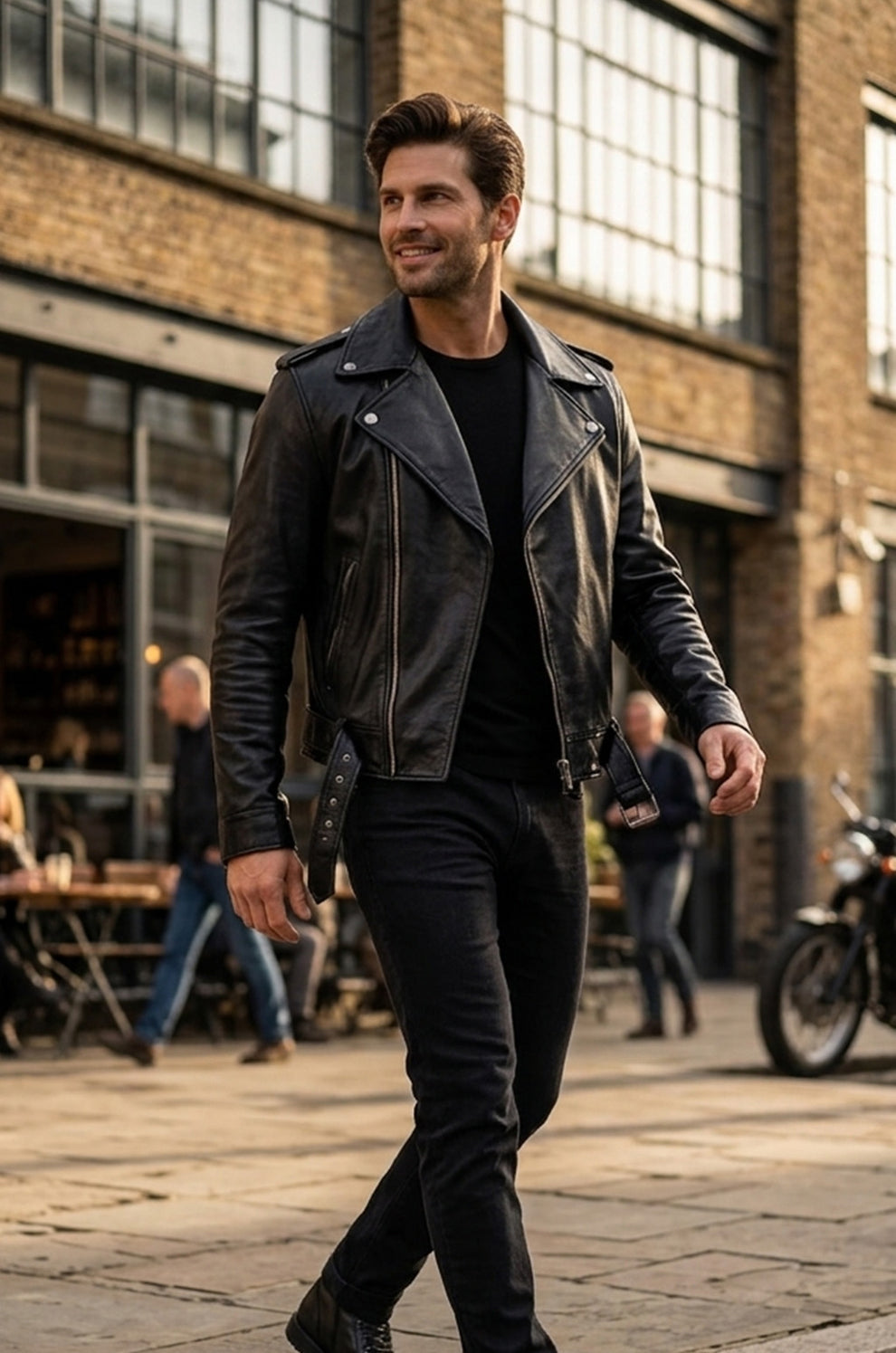 Men's Movies Jackets\MMJ07 Johnny Depp Black Leather Cry Baby Motorcycle Leather Jacket