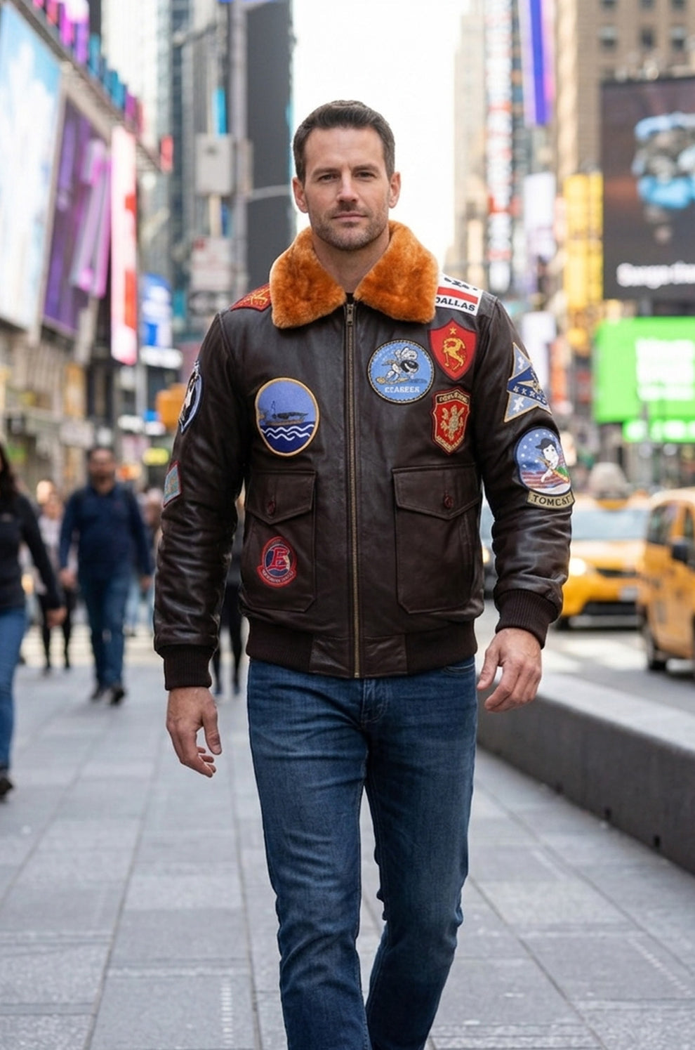 MMJ01 Top Gun Tom Cruise Movie A2 Real Cow Leather Jacket