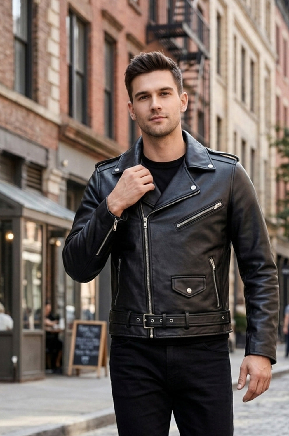 Black Brando Real Leather Jacket