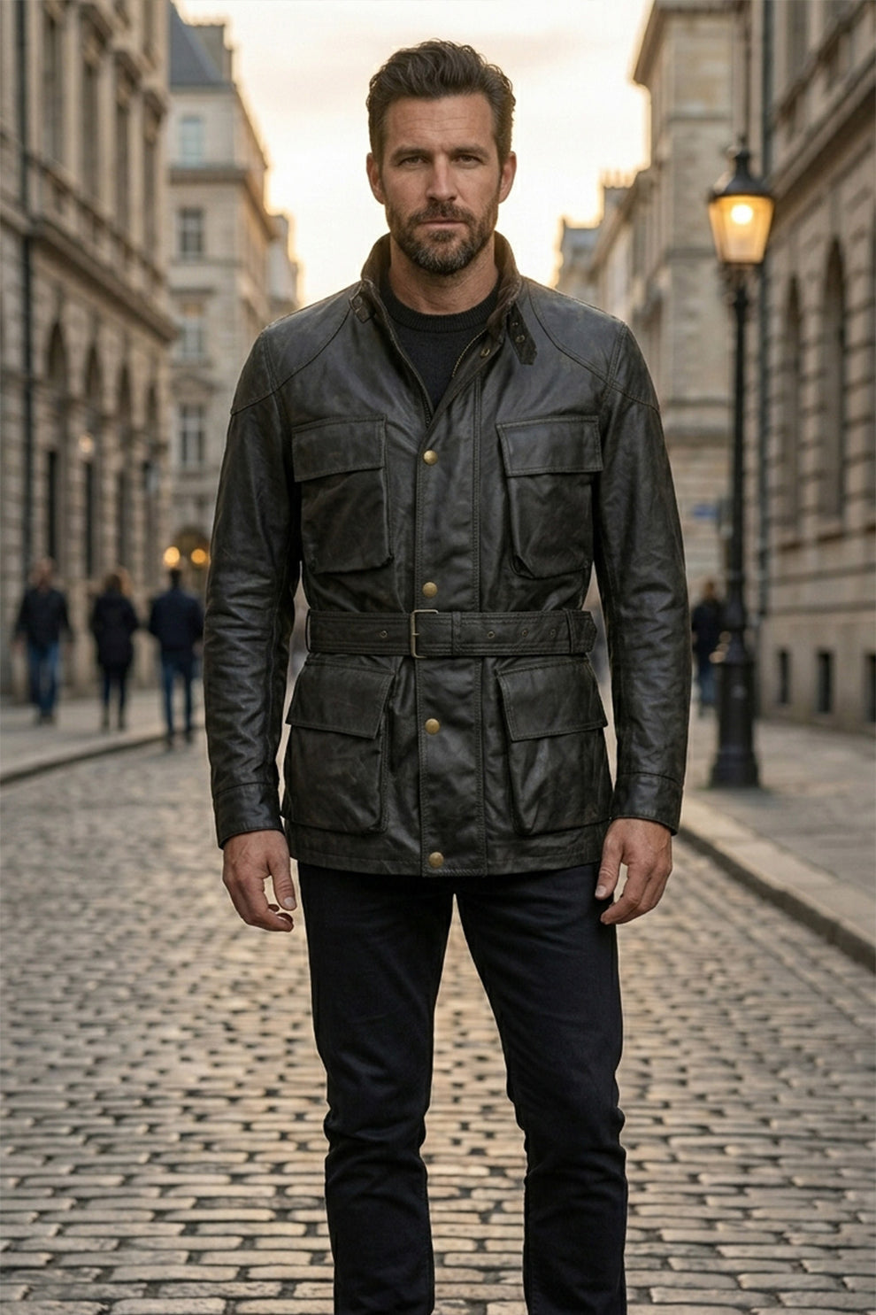 Men's Movies Jackets\MMJ11 The Dark Knight Rises Black Bane Coat Real Leather