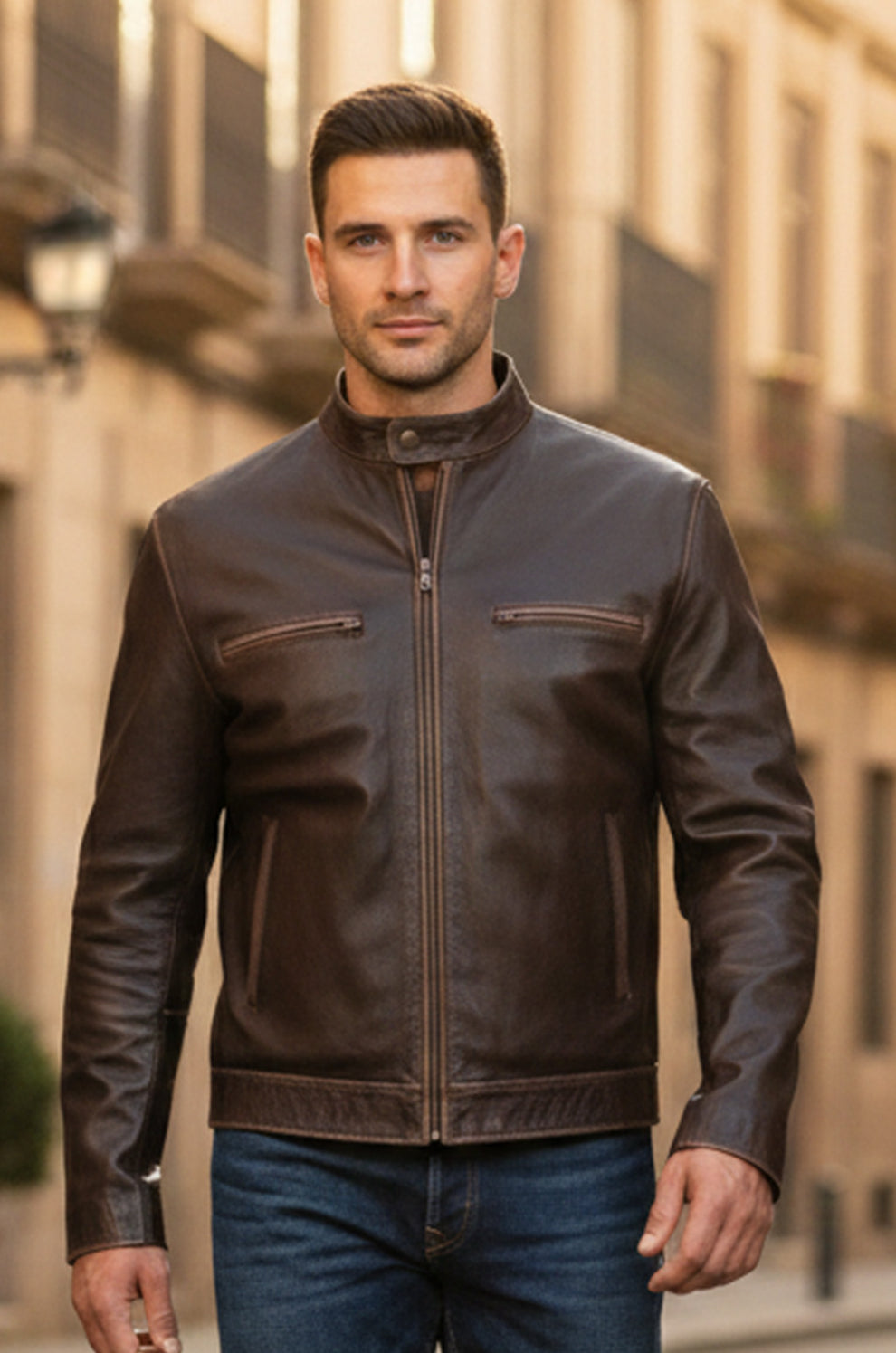 Contraband Mark Wahlberg's Slim Fit Distress Leather Jacket (Copy)