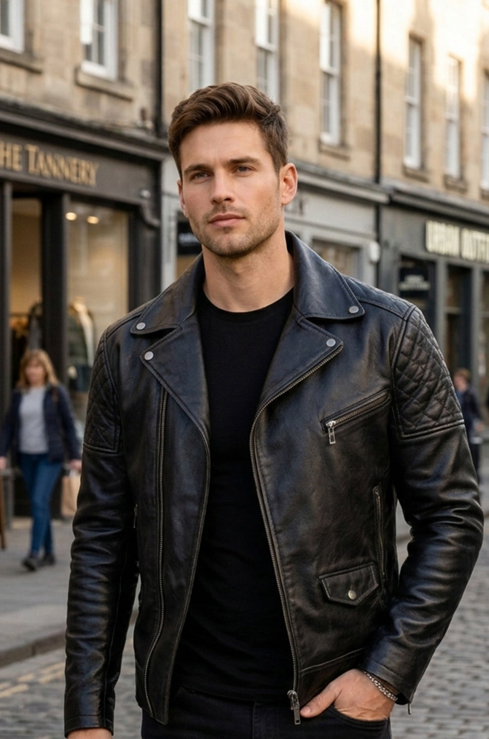 Free Authentic Black Wallet Real Leather Jacket