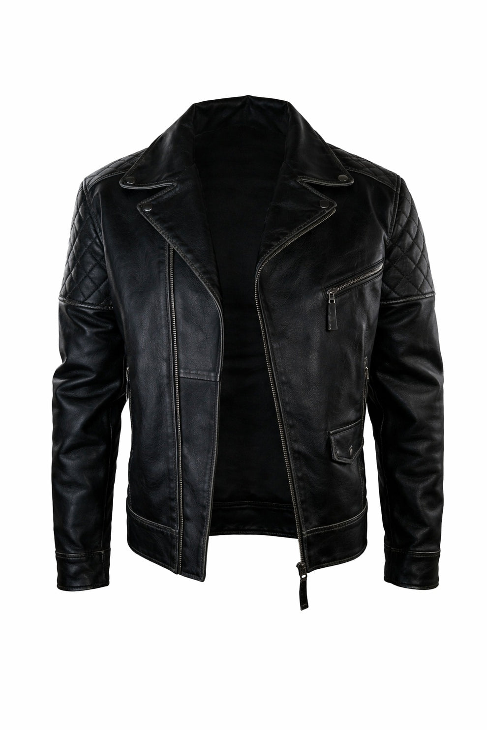 Free Authentic Black Wallet Real Leather Jacket