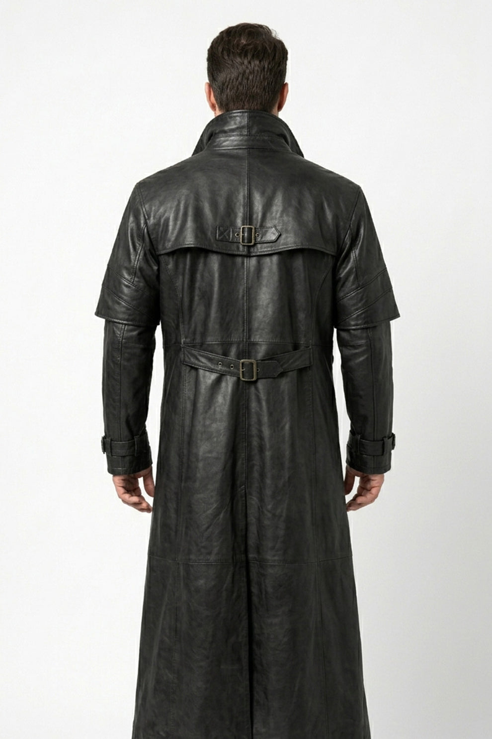 Men’s Captain Full Length Van Helsing Real Leather Jacket Coat C017