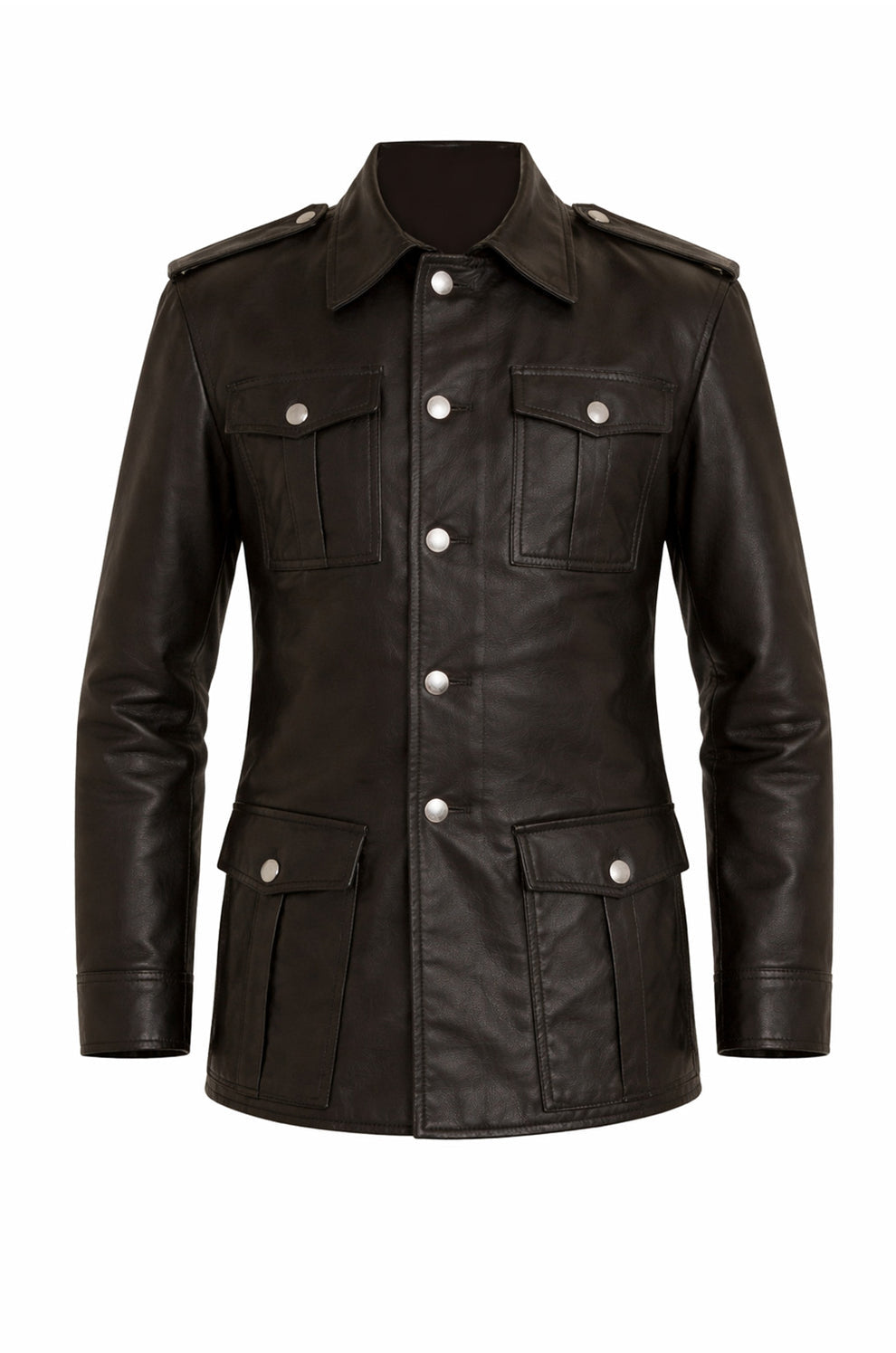 Cafe Racer German Panzer Brown Coat for Men's