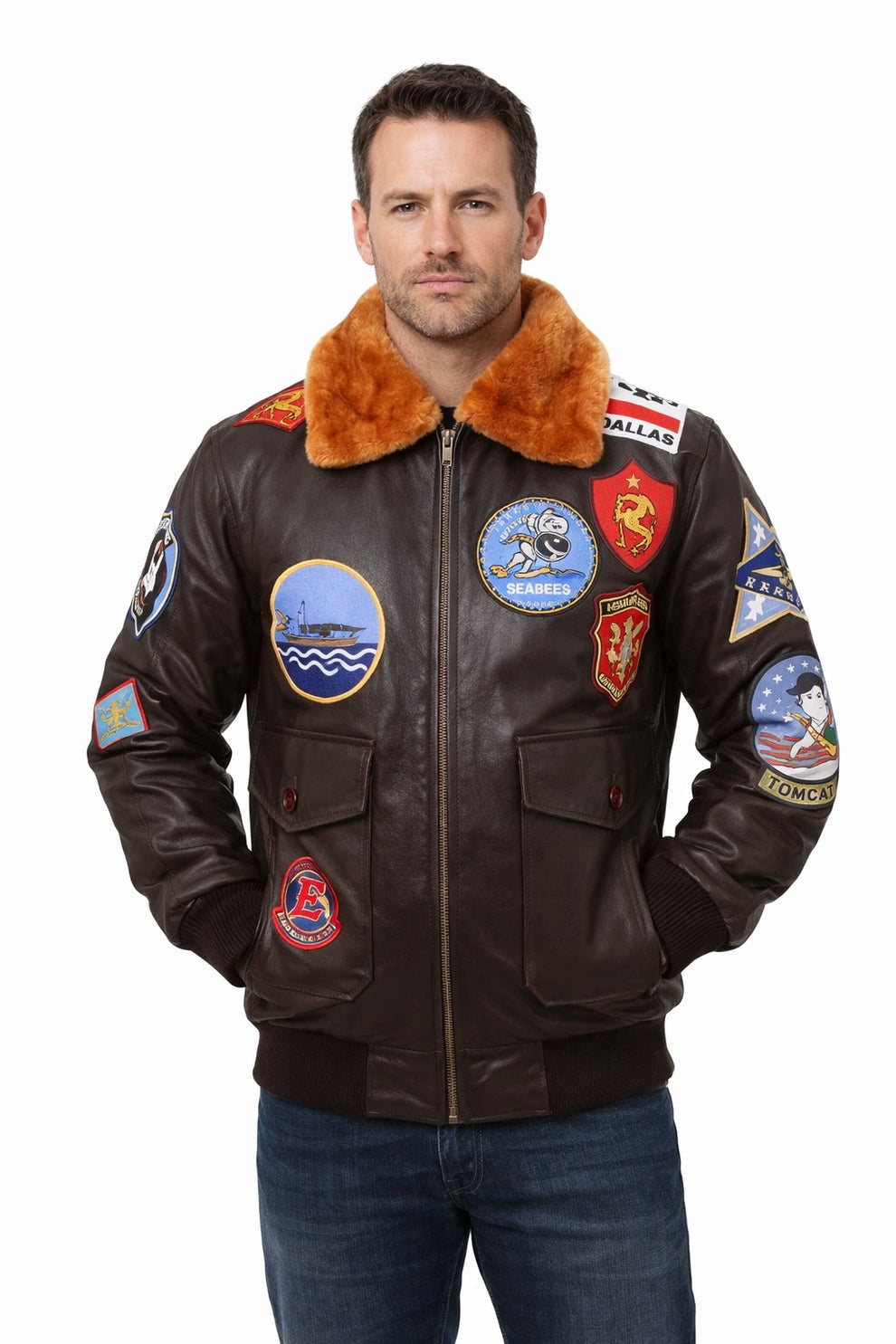 MMJ01 Top Gun Tom Cruise Movie A2 Real Cow Leather Jacket