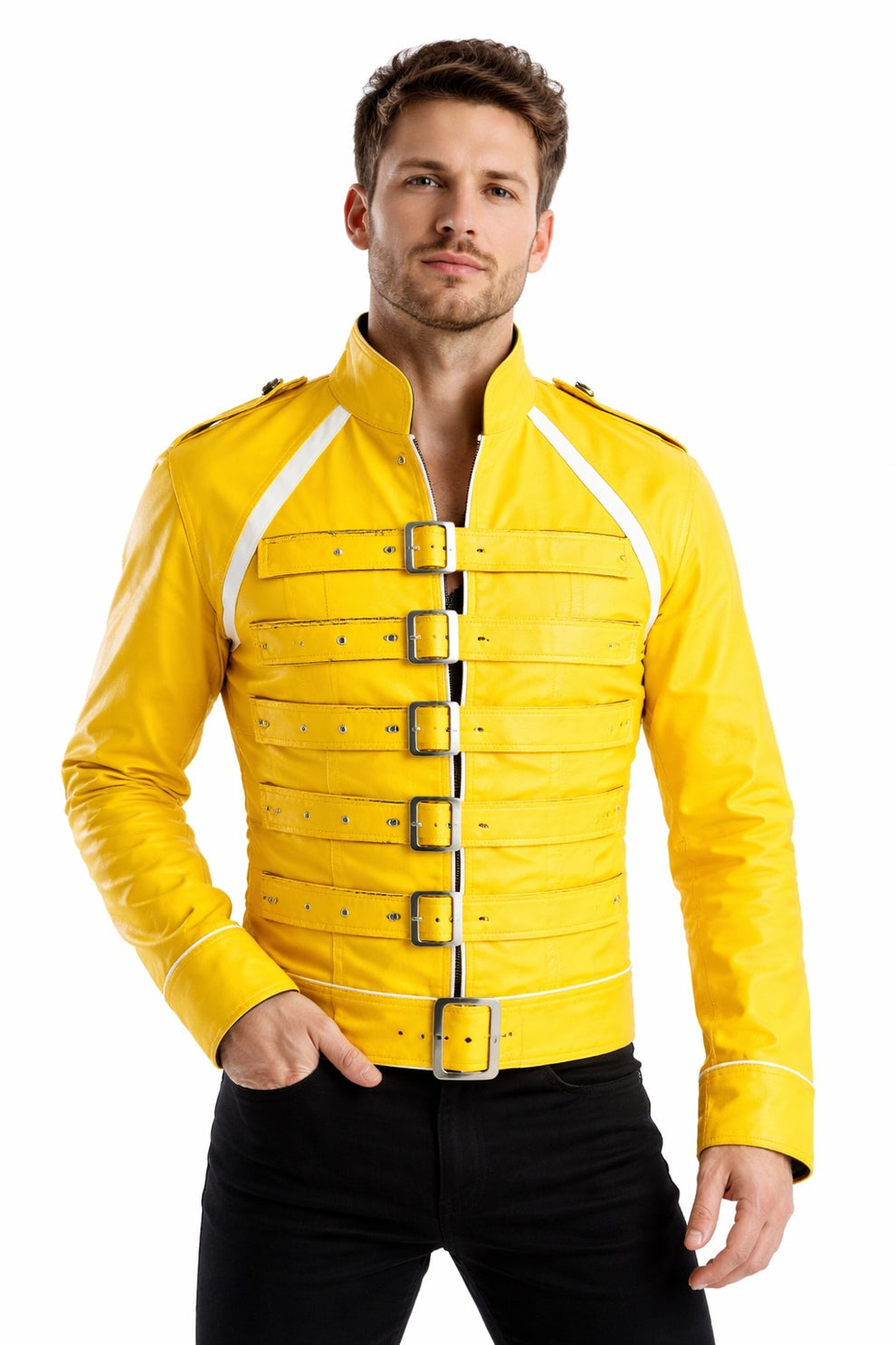 Men's Movies Jackets\MMJ05 Men's Freddie Mercury Wembley Concert Yellow Jacket