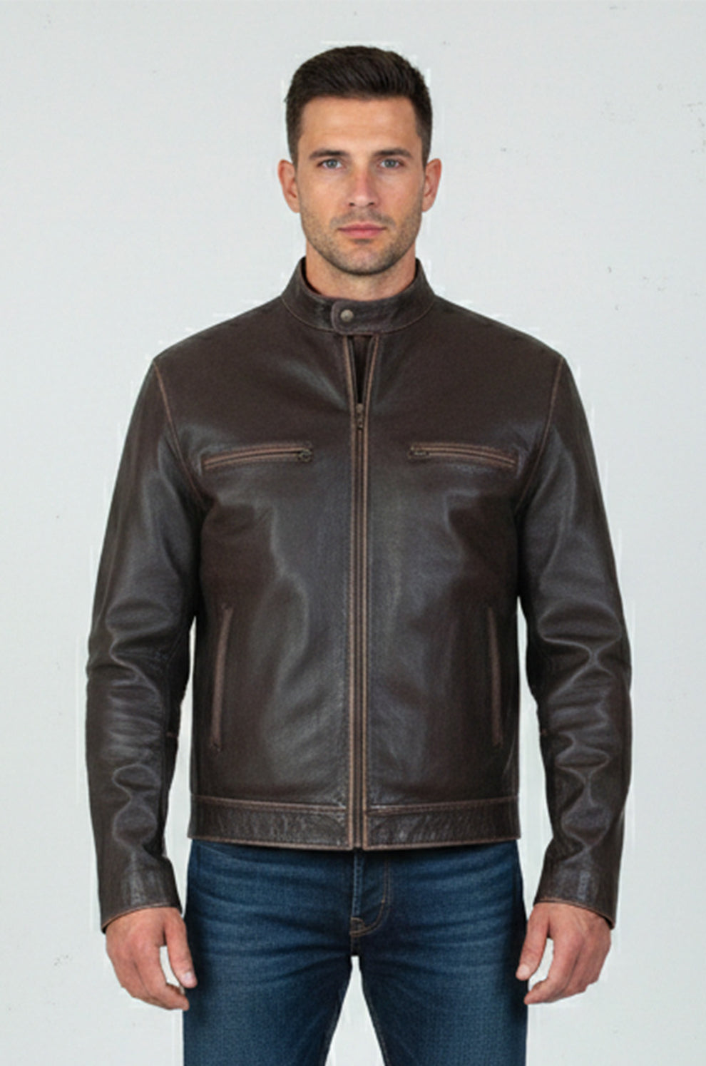 Contraband Mark Wahlberg's Slim Fit Distress Leather Jacket (Copy)