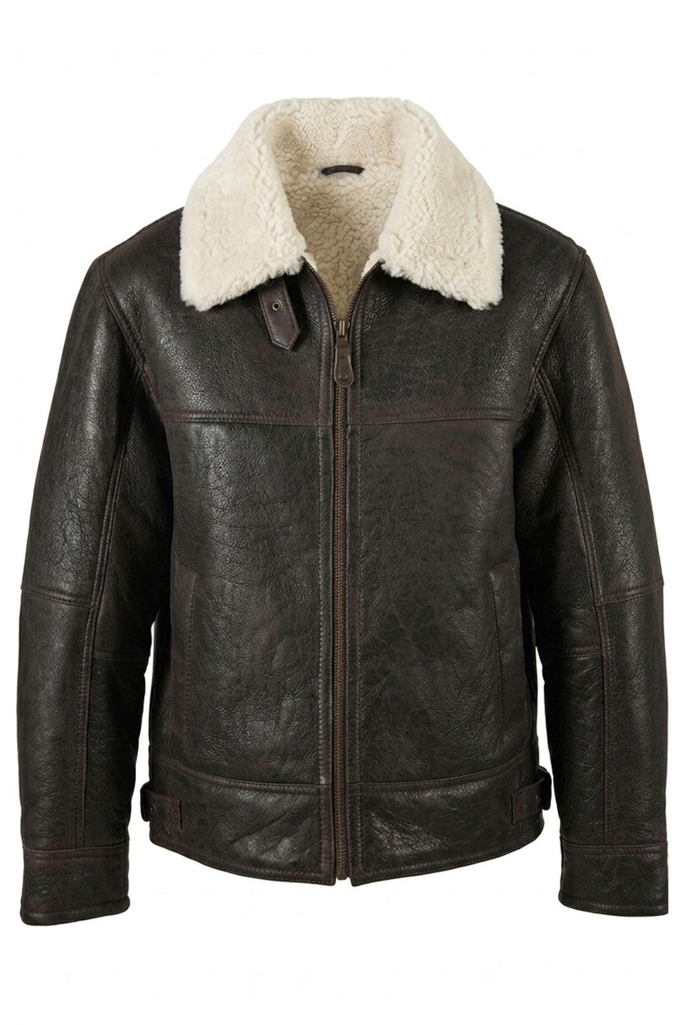 Aviator Jackets\B011 RAF Aviator Brown Real Shearling Fur Cockpit Men's Jacket