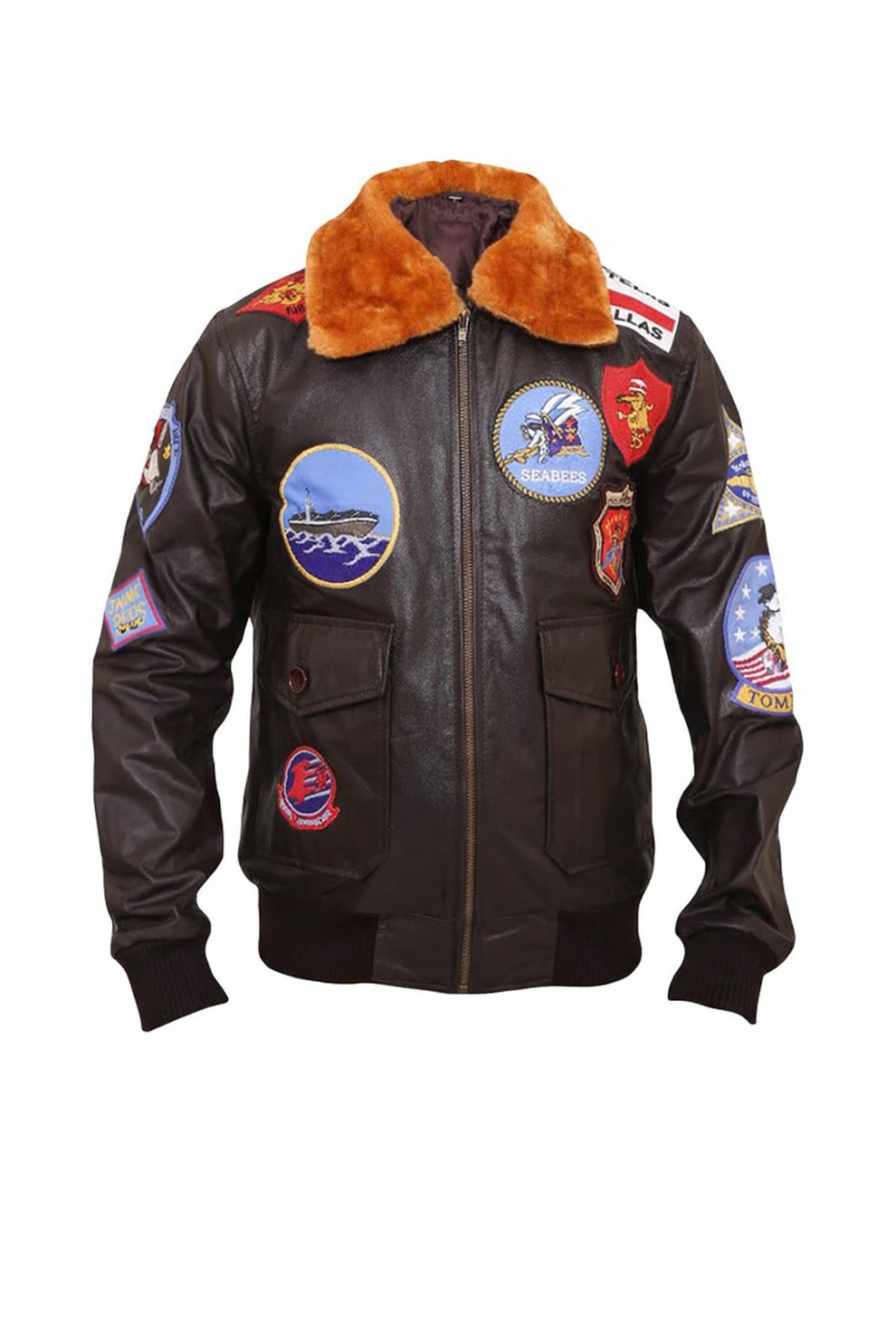 MMJ01 Top Gun Tom Cruise Movie A2 Real Cow Leather Jacket