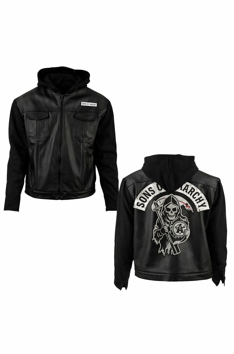 Fashion (SOA) Sons of Anarchy Hoodie Style Black Men's Jacket