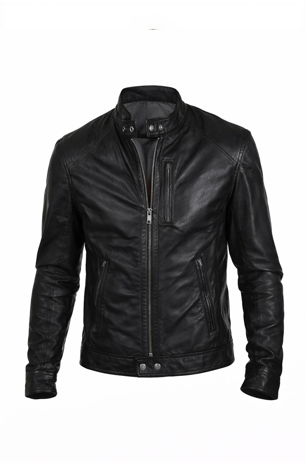 Men's Motorcycle Wear Retro Moto Cafe Racer Hunt Black Jacket