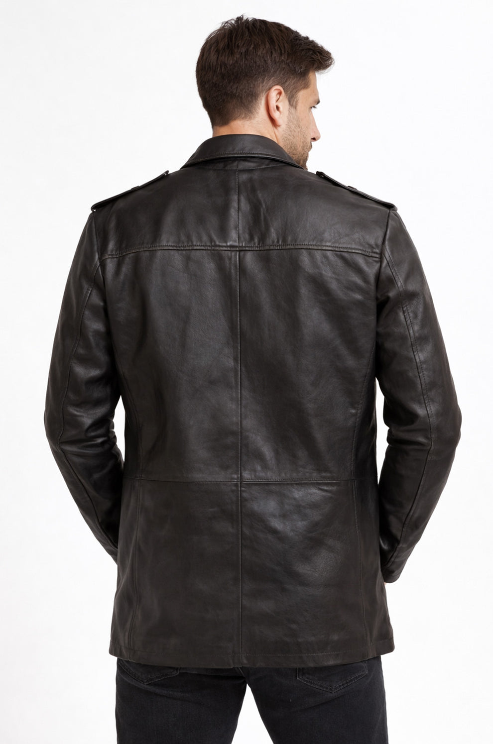 Cafe Racer German Panzer Brown Coat for Men's
