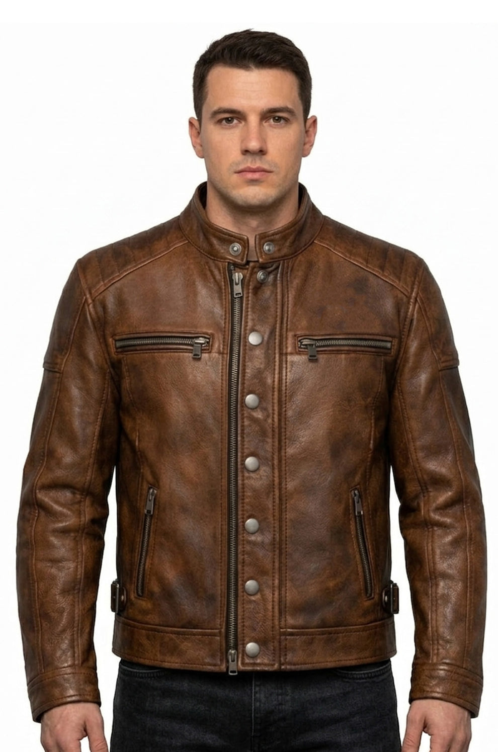 Men's Print Jackets\MP005 Ride or Die Rebels Rider Club Leather Jacket - Desert Brotherhood Biker Design