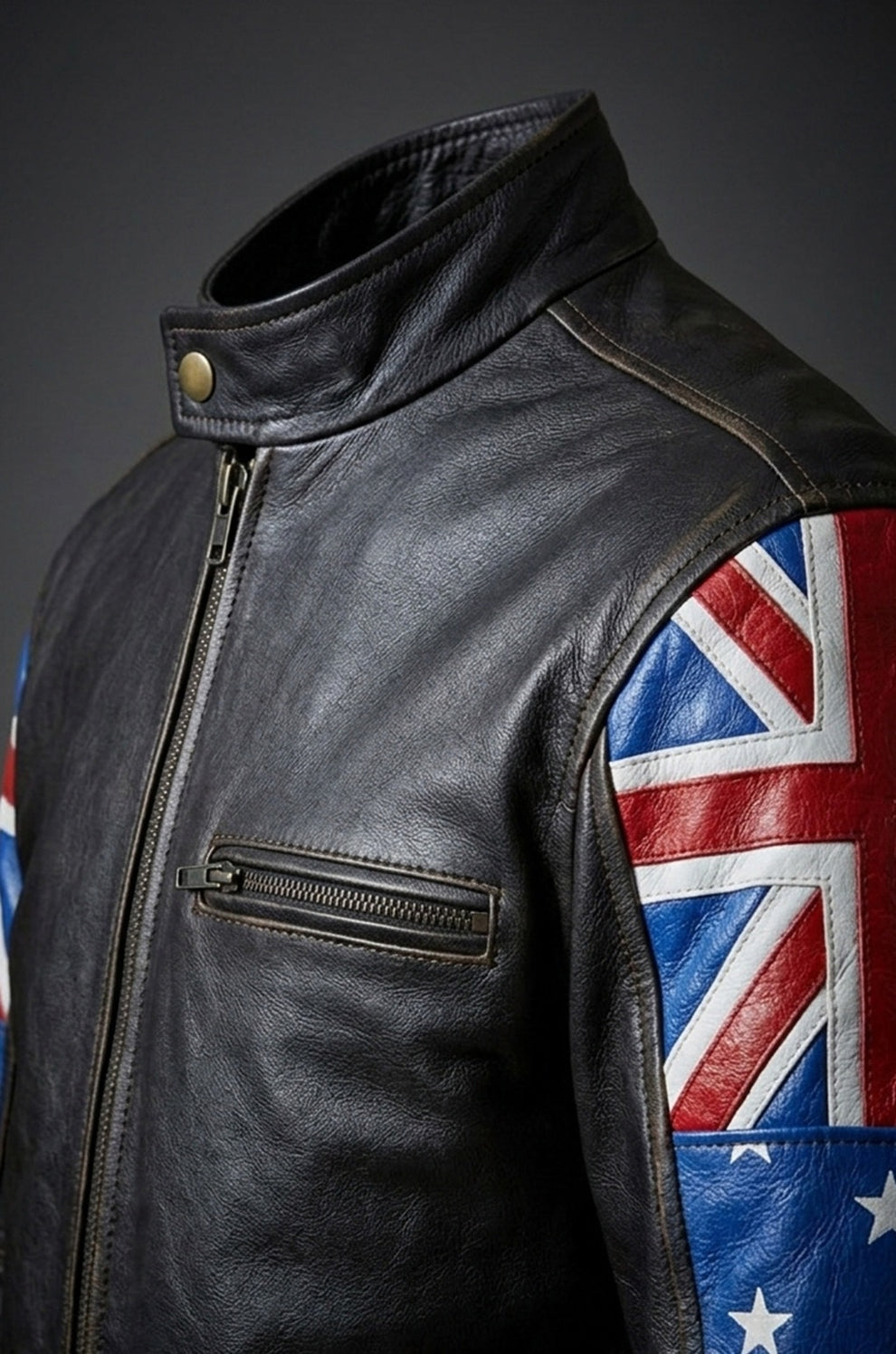 New Australian Flag New Men's Cafe Racer Jacket