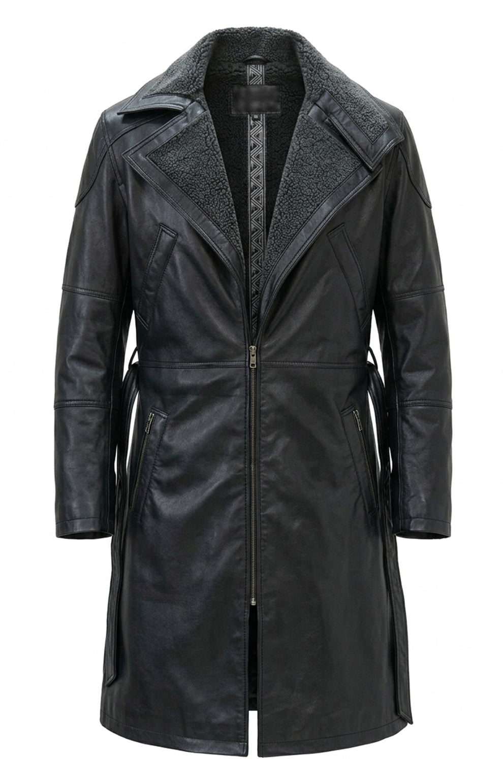 C005 Men's Blade Runner 2049 Ryan Gosling Genuine Fur Leather Coat