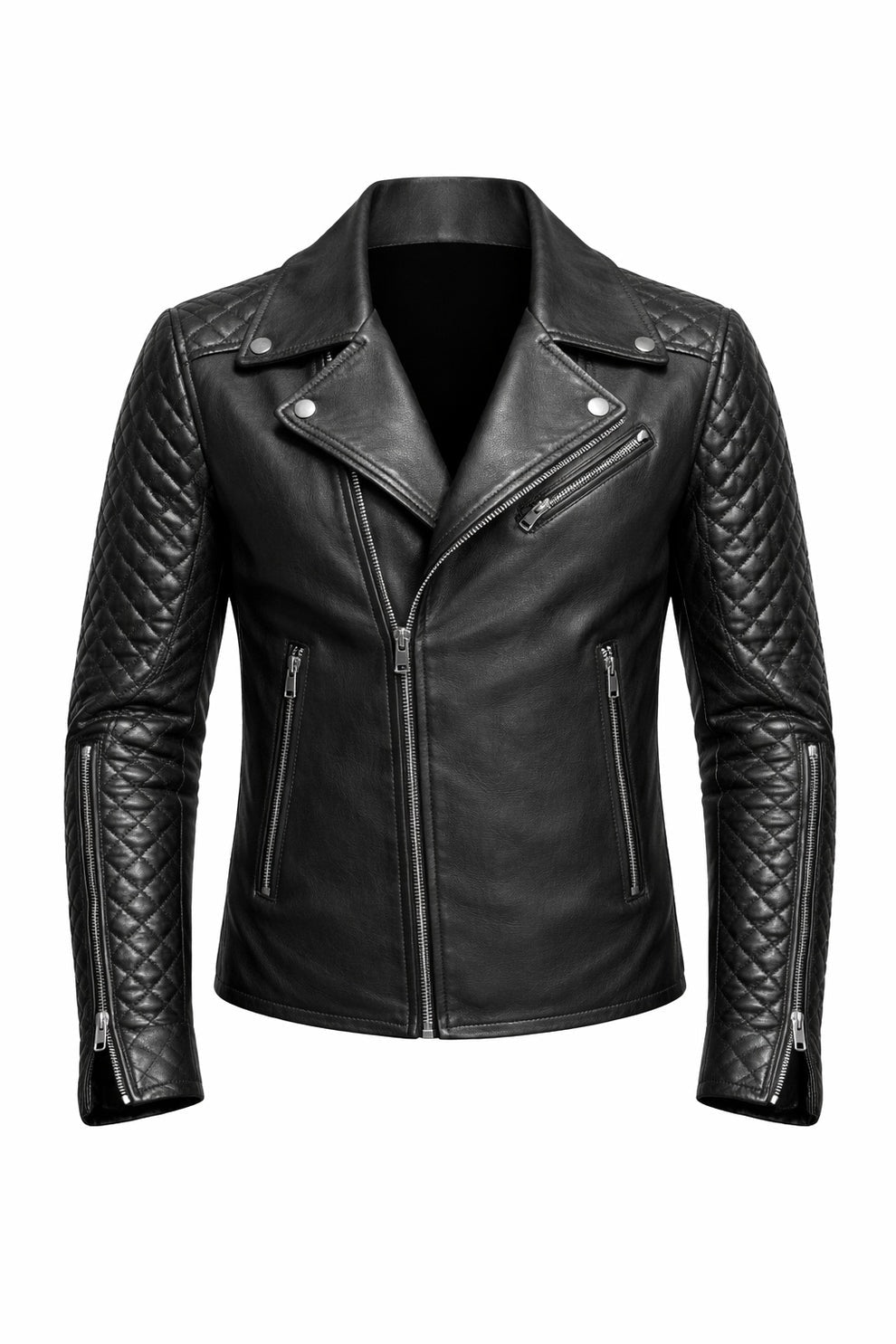 Men's Stylish Black Fashion Real Leather Biker Suede Style Jacket