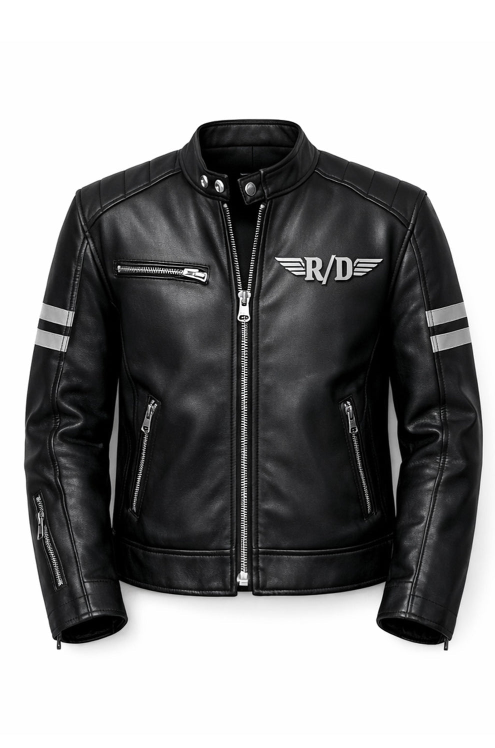 Men's Print Jackets\MP011 Ride or Die Union Jack Skull Leather Jacket - British Biker Edition