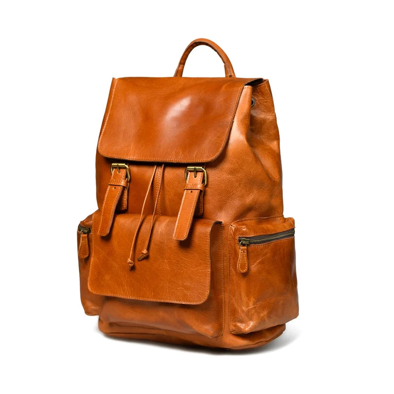 Vortex Leather Backpack Tan Brown