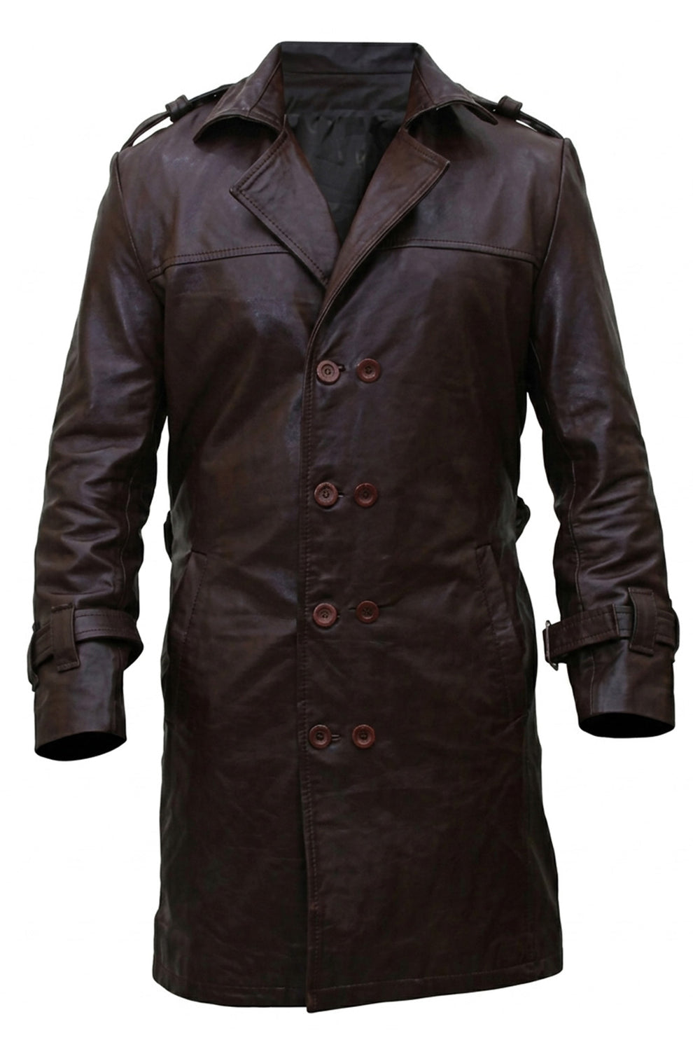 c002 Bay Watchmen Rorschach Fashion Trench Brown Jacket Genuine Leather Coat For Men