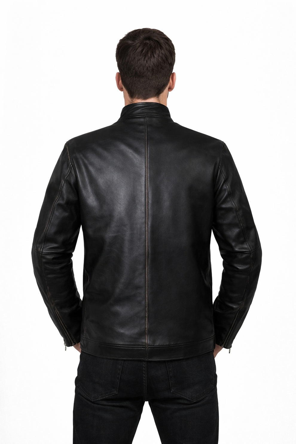 HoL Brand German Flag Brown Genuine Leather Jacket For Men's
